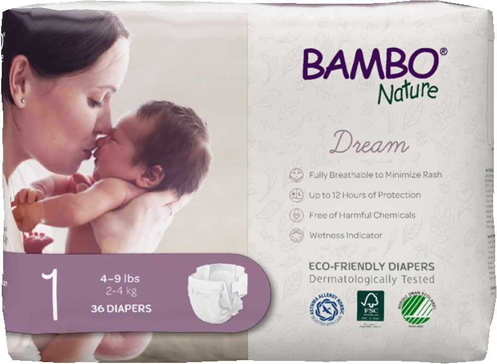 Bambo Nature Premium Baby Diapers (SIZES 0 TO 6 AVAILABLE), Size 1, 36 Count | Amazon (US)