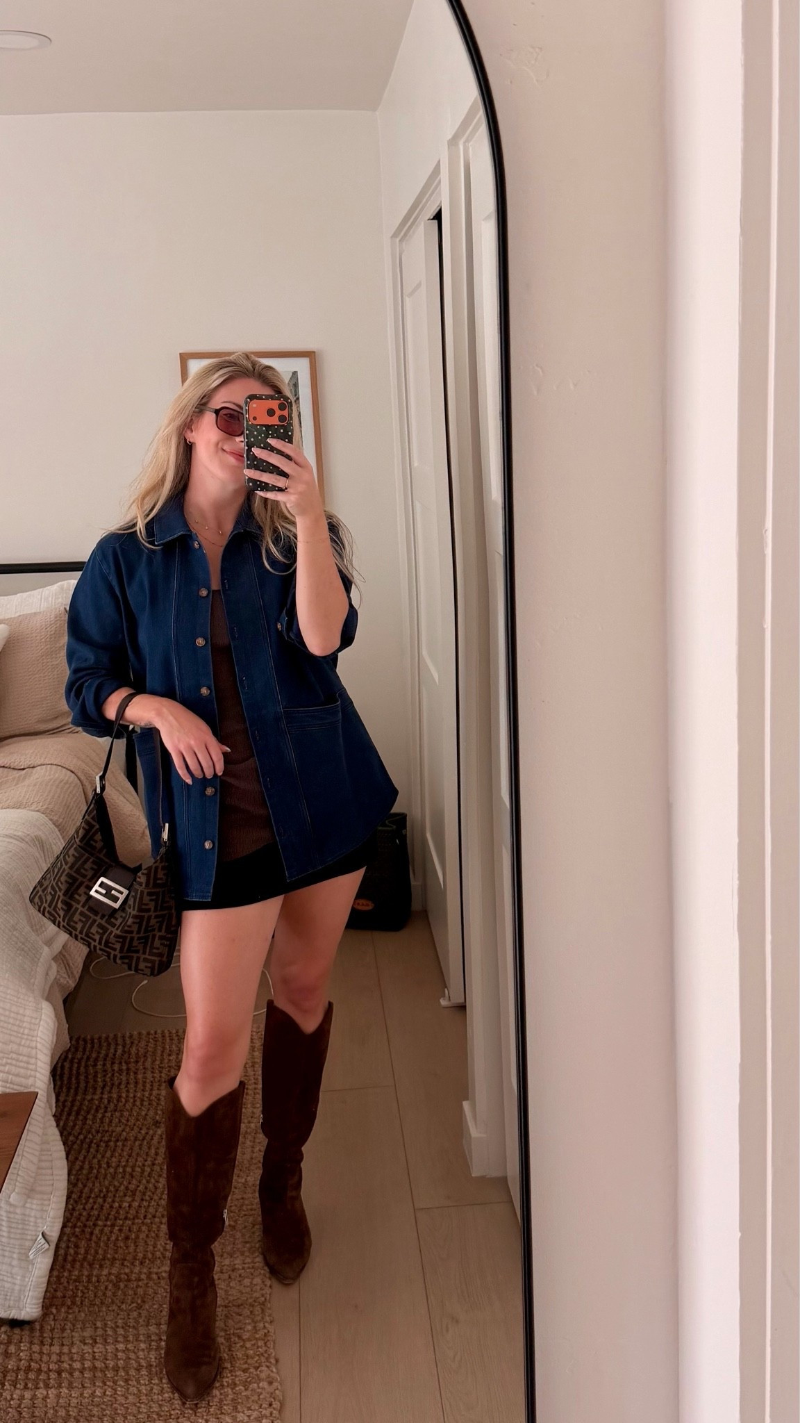 dinner outfit check 🐣✨

apparently my early fall formula is officially mini skirt + tall boots + an oversized jacket and i’m very okay with that 😂

paired my Favorite Daughter skort with the Sézane Will jacket, brown Vince Camuto boots + my borrowed Fendi from Vivrelle for an easy dinner look that feels a little dressed up without actually trying very hard 🤎

everything linked below ↓

#LTKootd #LTKSeasonal #LTKdayinmylife