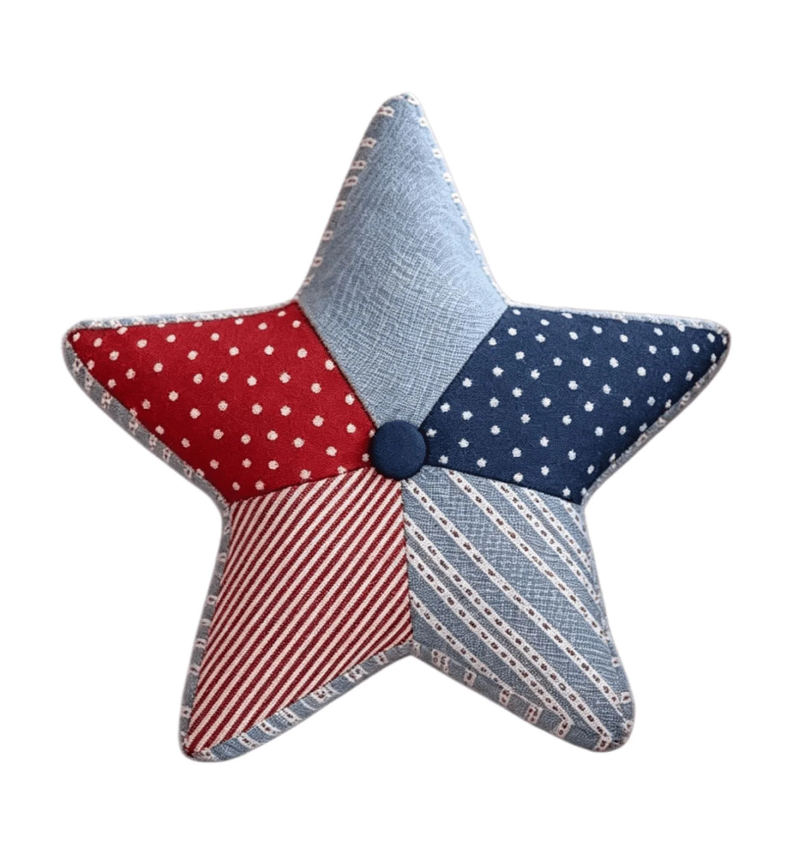 XIA0LE Patriotic 4th Of July Star Shaped Throw Pillow, Red White Blue Polka Dot Striped Print Far... | Walmart (US)