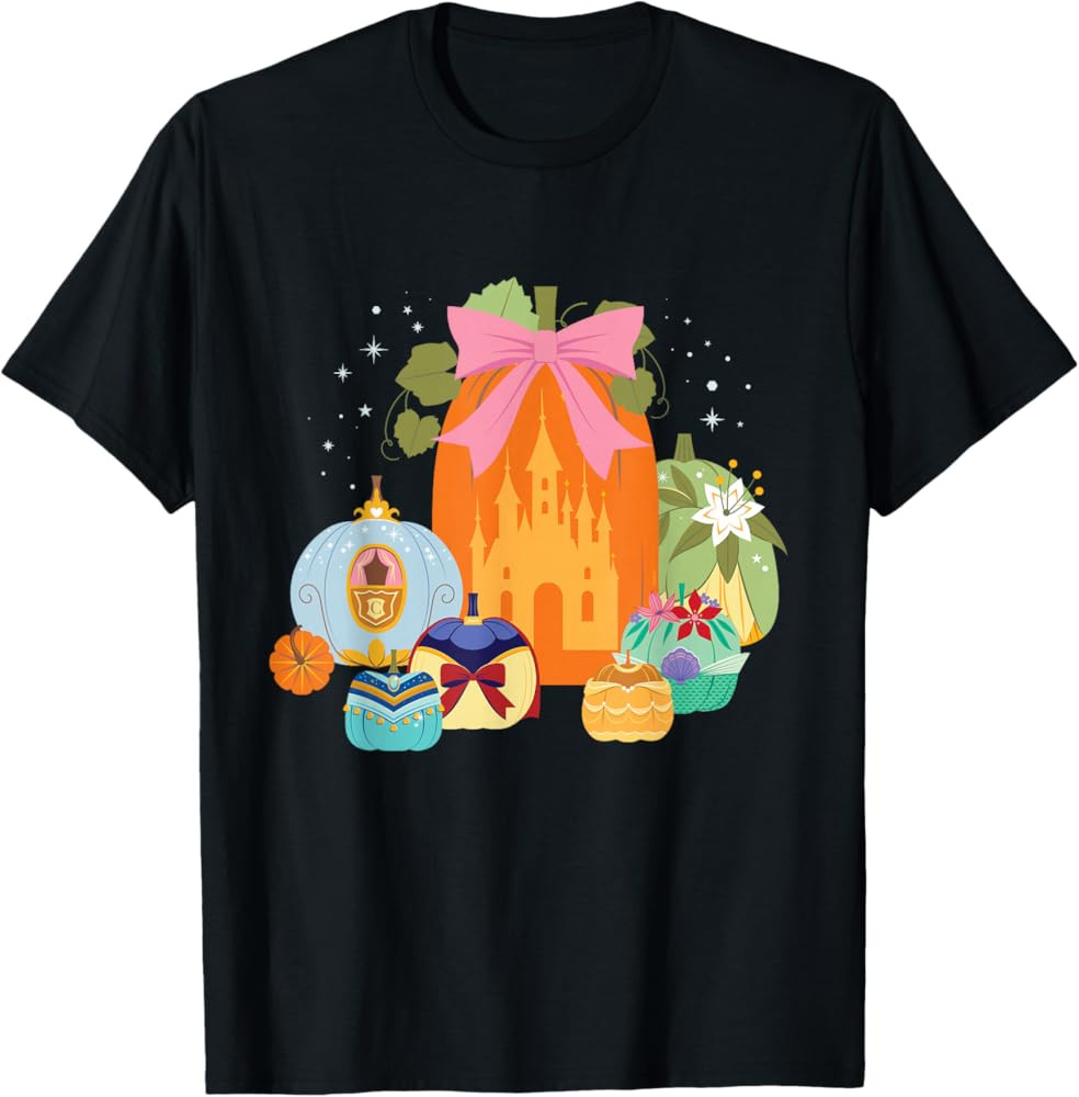 Disney Princess Pumpkins Fall Princesses and Pumpkin Castle T-Shirt | Amazon (US)