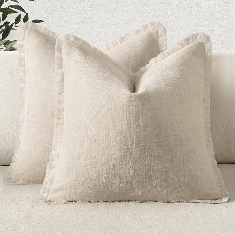 MIULEE Boho Farmhouse Decorative Throw Pillow Covers Pack of 2 Soft Cozy Couch Pillow Covers with... | Amazon (US)