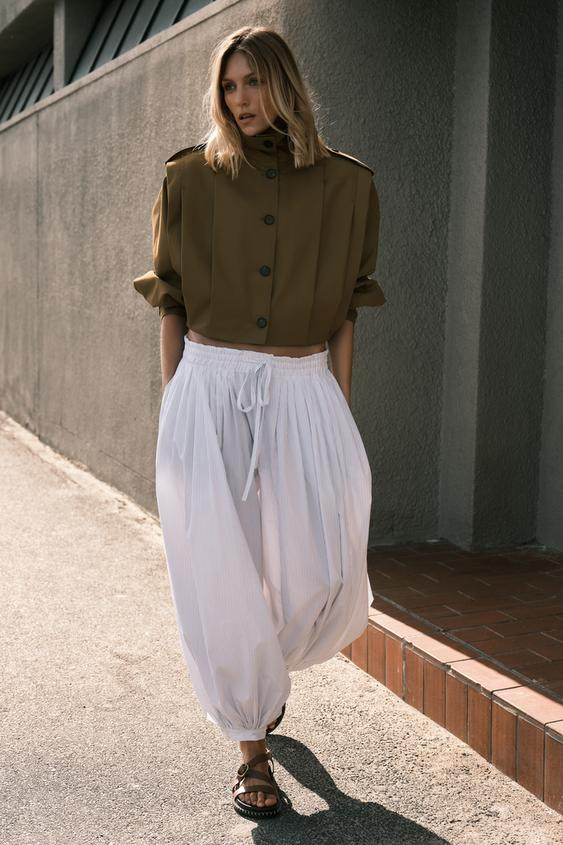 ZW COLLECTION STRIPED BALLOON PANTS | Zara US