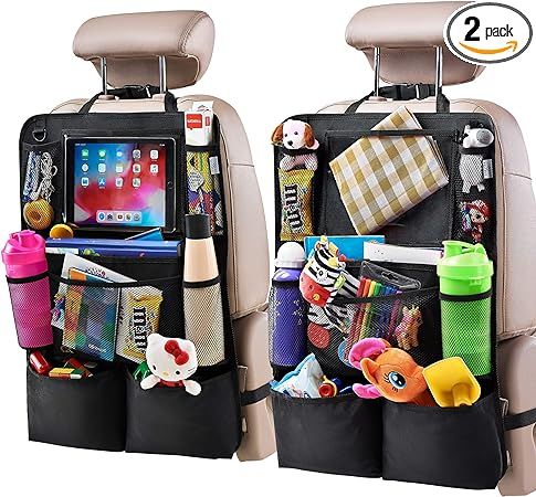 H Helteko Backseat Car Organizer, Kick Mats Back Seat Protector with Touch Screen Tablet Holder, ... | Amazon (US)