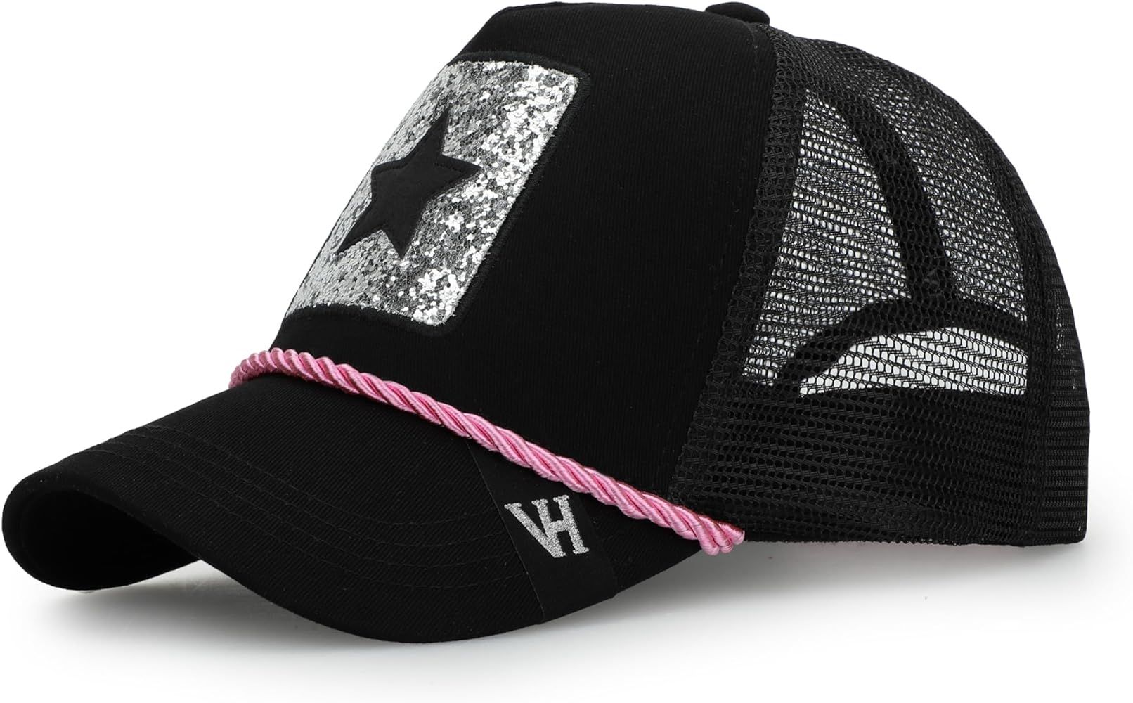 VINTAGE HAVANA Black Trucker Hats Women | Mesh Adjustable Snapback Hat | Men & Women Trendy Fashi... | Amazon (US)