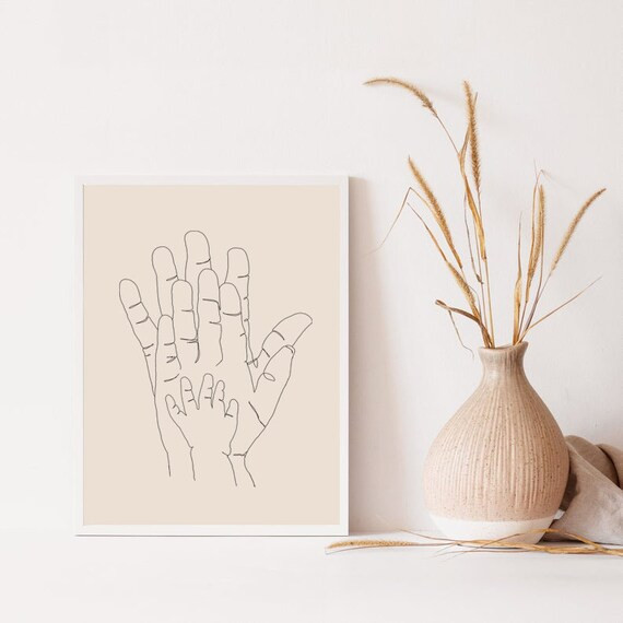 Family Hands One Single Line Wall Art Minimalist Family Artwork Trending Minimalist Couple Art Ha... | Etsy (US)