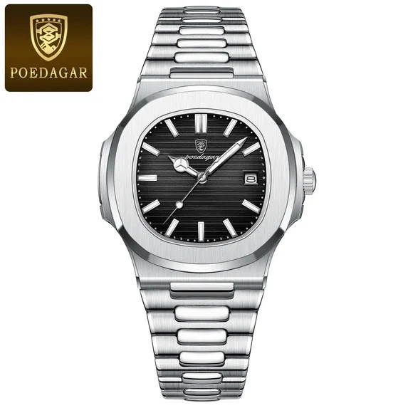 Poedagar luxury man wristwatch business stainless steel quartz men watch waterproof luminous date... | Walmart (US)