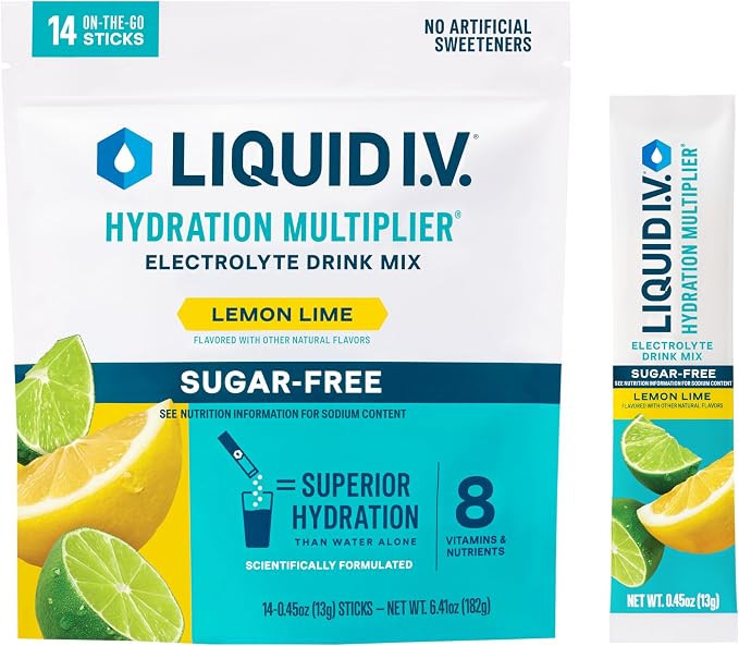 Liquid I.V. Sugar Free Hydration Electrolytes, Lemon Lime, 14 Count | Scientifically Formulated |... | Amazon (US)