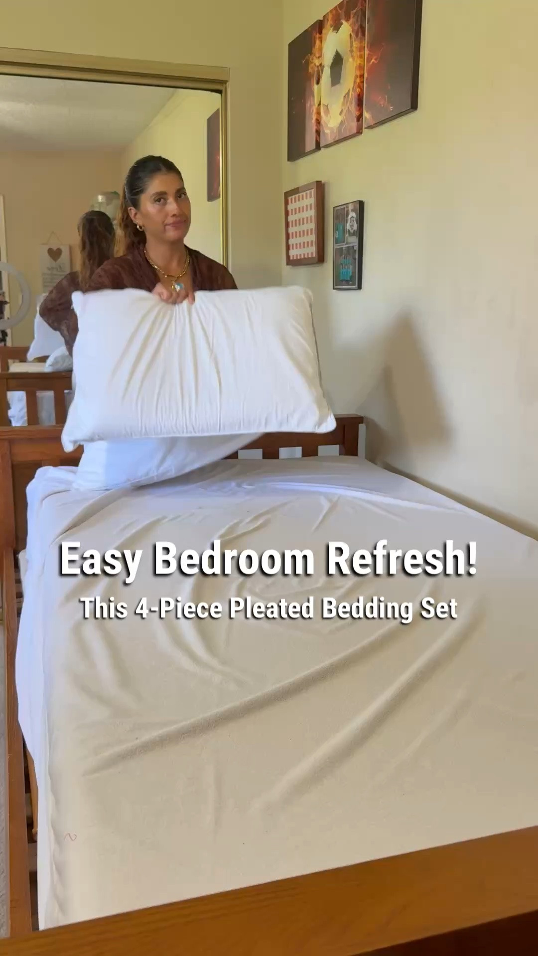 ✨ The cutest bedroom refresh! 🤍 This 4-piece pleated bedding set instantly adds texture and a cozy, elevated look to any room. I love that the Twin size includes a matching sham + adorable decorative pillow—such a cute detail! 🛏️✨

Perfect for a guest room, kids’ room, dorm, or simply giving your bedroom an easy refresh without changing everything.

pleated bedding set, 4 piece bedding set, twin bedding set, twin comforter set, cute bedding, bedroom refresh, cozy bedroom decor, aesthetic bedding, textured bedding, kids bedroom decor, dorm room bedding, guest room decor, bedroom makeover, home decor finds, affordable bedding

#Bedding #BedroomDecor #BedroomRefresh #TwinBedding #HomeDecor #CozyBedroom #BeddingSet #RoomMakeover

#LTKSaleAlert #LTKHome #LTKselfcare