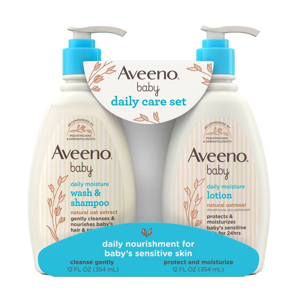 Aveeno Baby Daily Care Gift Set Includes Daily Moisturizing Body Lotion & 2-in-1 Baby Bath Wash &... | Target