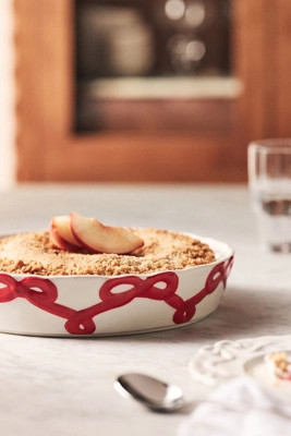 Benedita Bow Stoneware Pie Dish | Anthropologie (US)