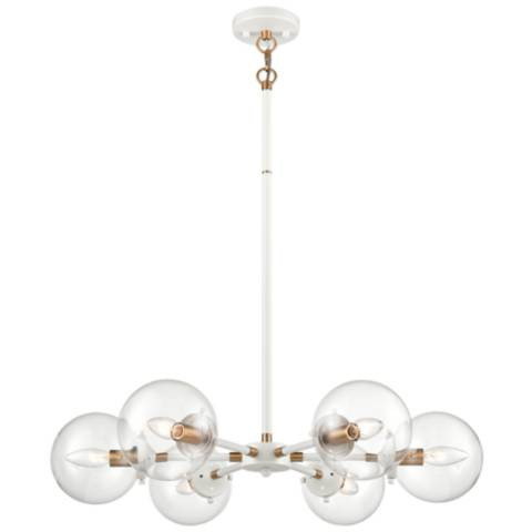 Boudreaux 28" Wide 6-Light Chandelier - Matte White | Lamps Plus