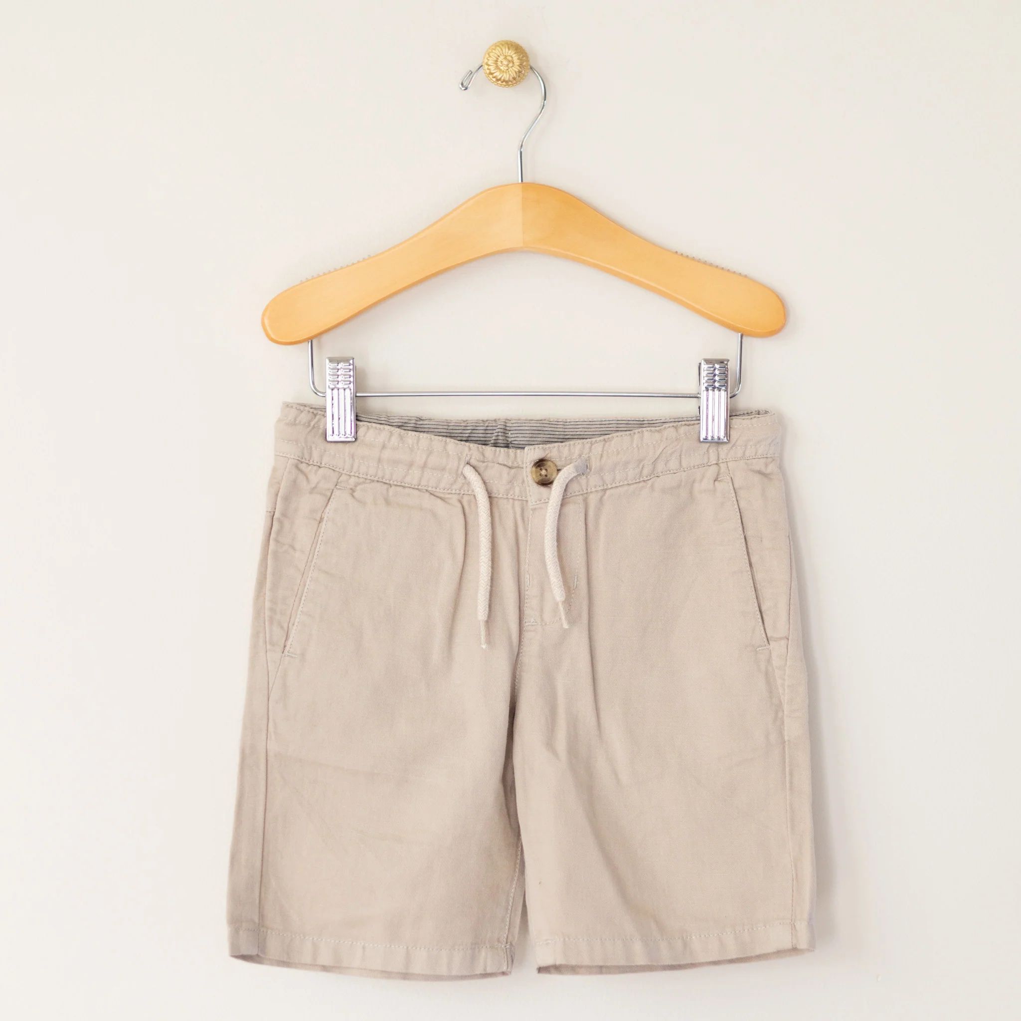 Khaki Linen Washed Shorts | Four and Twenty Sailors