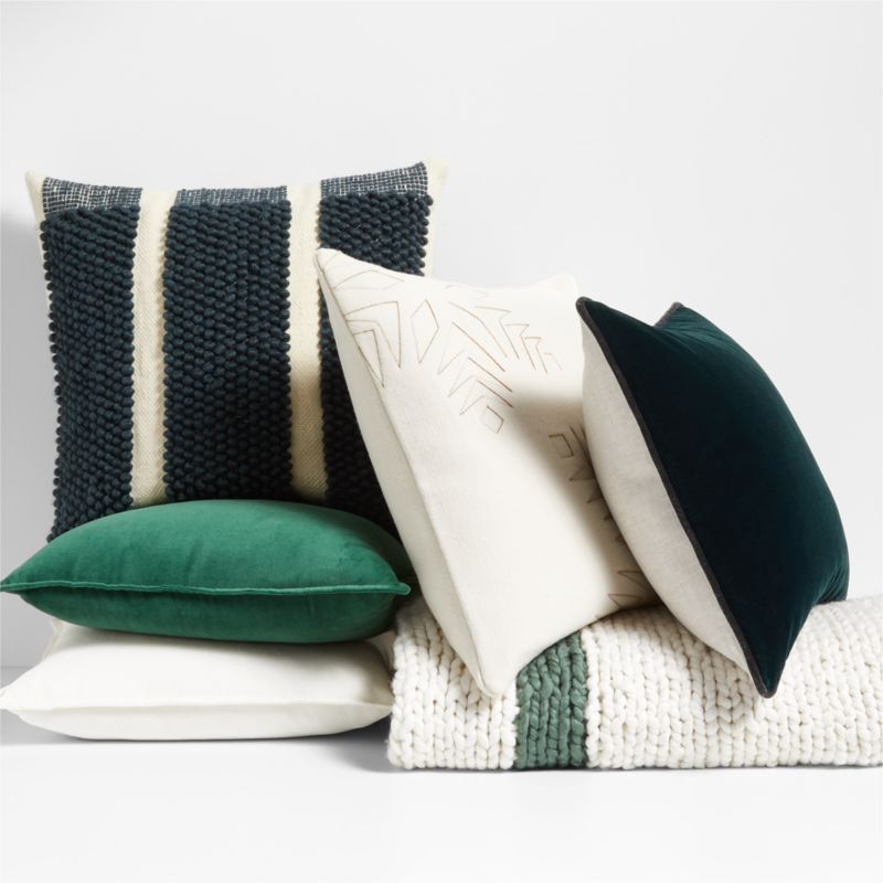 Spruce Green Throw Pillow Arrangement | Crate & Barrel | Crate & Barrel