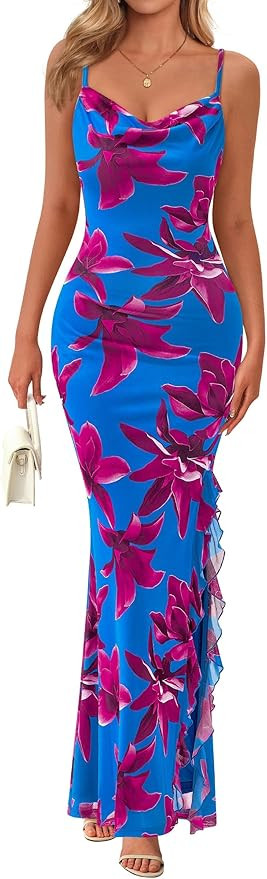PRETTYGARDEN Women's Summer Beach Wedding Guest Dress Bodycon Floral Maxi Dresses 2026 Spring Tro... | Amazon (US)