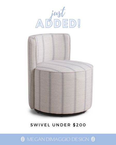How CUTE is this new striped swivel accent chair!! Perfect in a smaller space and the stripes are so coastal I love it!! Plus can’t believe it’s under $200!! 🤯🙌🏻 this will go fast! 

#LTKsalealert #LTKhome #LTKfamily