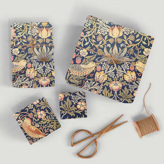 William Morris Strawberry Thief Wrapping Paper | Etsy | Etsy (US)