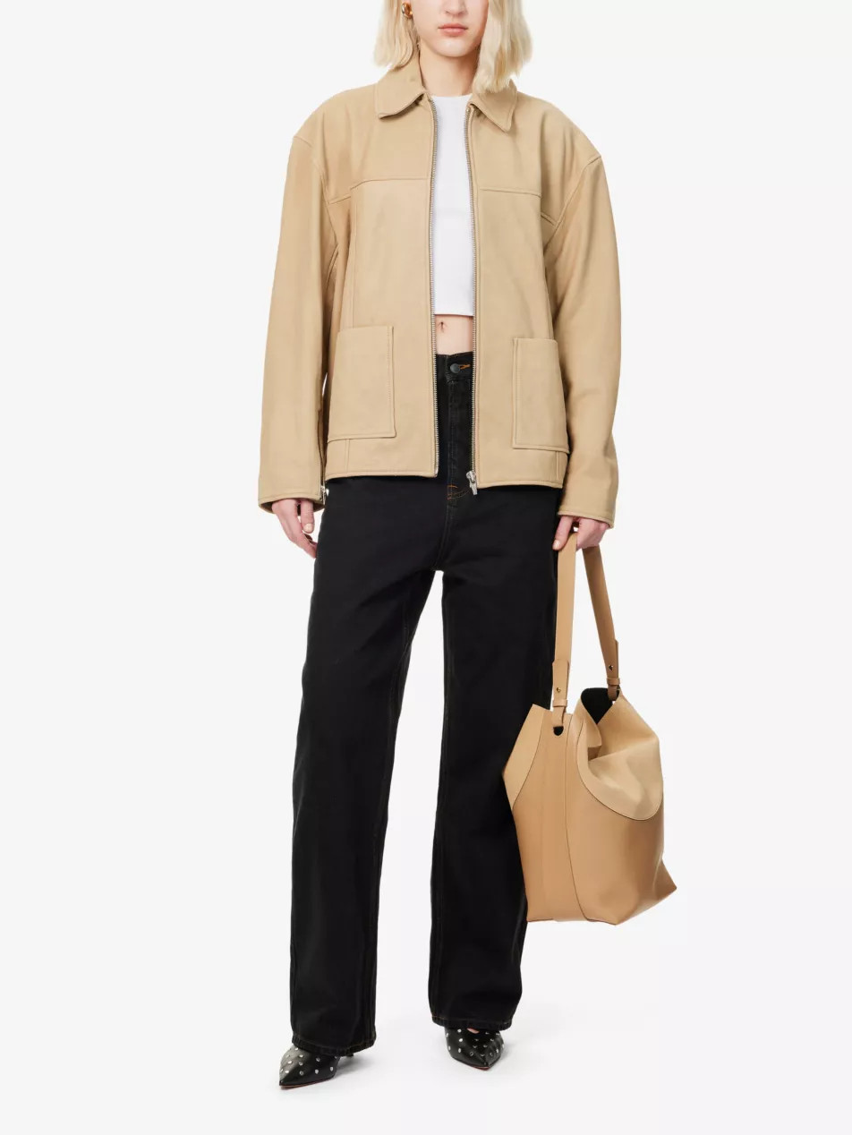 Veda Bennett Oversized-Fit Suede Bomber Jacket | Selfridges