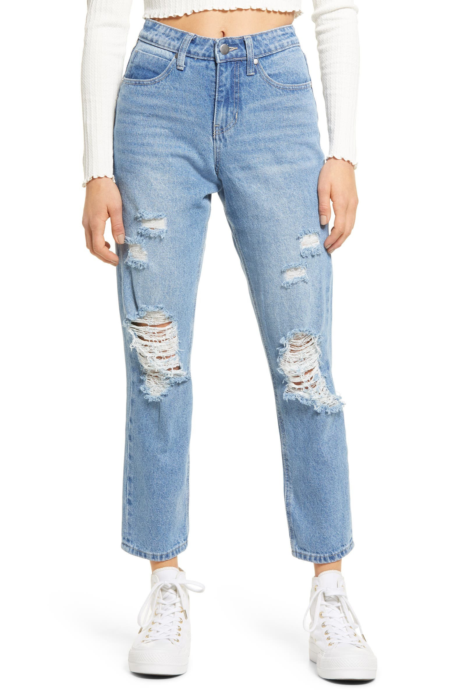 Ripped High Waist Mom Jeans | Nordstrom