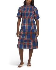 Lakeview Plaid Smocked Tiered Midi Dress | Casual Dresses  | Marshalls | Marshalls