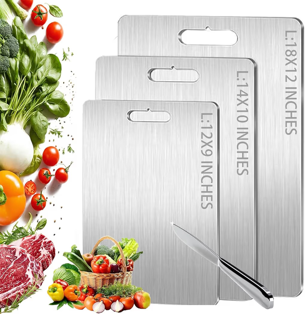 Titanium Cutting Board,100% Pure Titanium Cutting Boards for Kitchen, 2025 New Double Sided Food-... | Amazon (US)