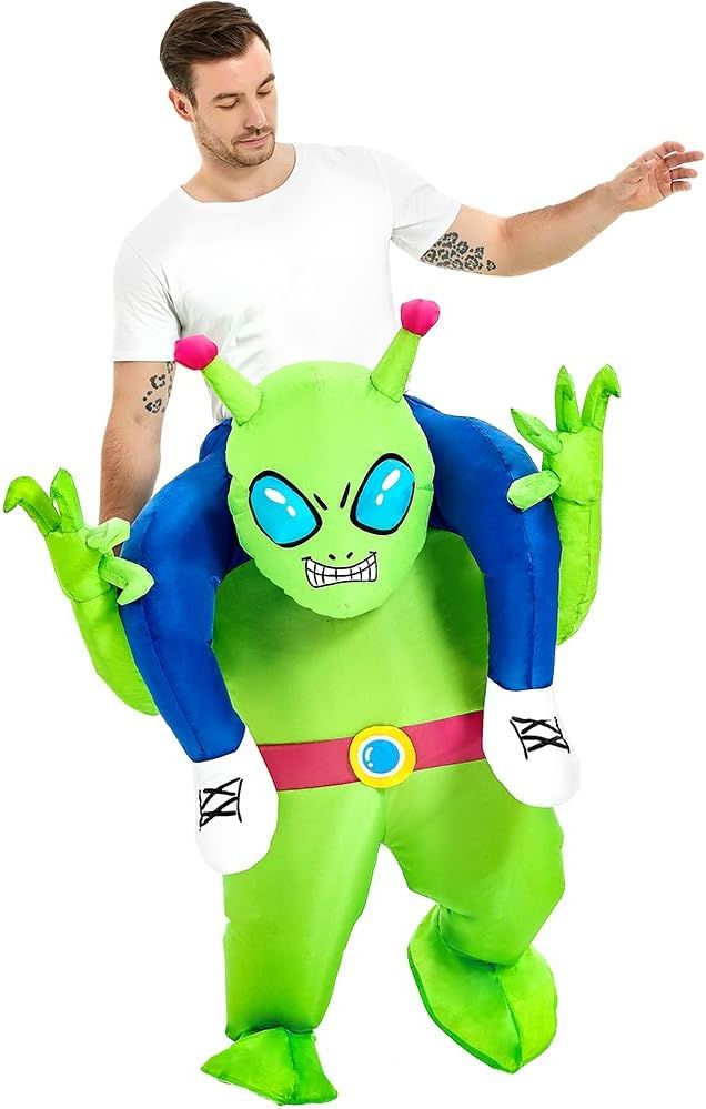 JUROSAICA Halloween Inflatable Alien Costume Adult Blow Up Costumes Alien Suit Onesie Ride On Fan... | Amazon (US)