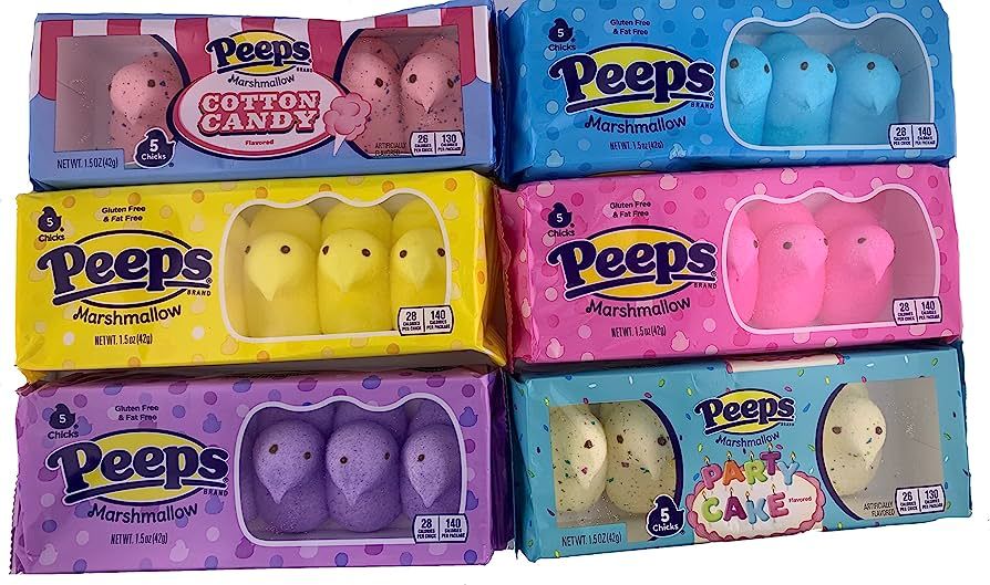 Peeps Marshmallow Candy Easter Candy 6 Flavor Variety Pack Includes 5 Chicks of Each Flavor (30 C... | Amazon (US)
