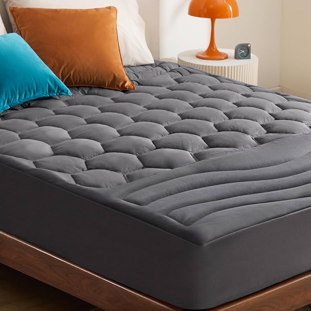 Bedsure Grey Twin XL Mattress Pad - Soft Mattress Topper for College Dorm Room Essentials, Extra ... | Amazon (US)