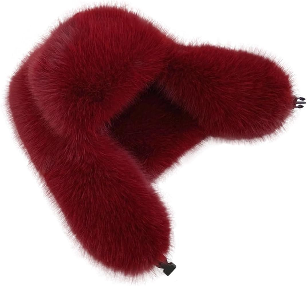 Women's Fluffy Trapper Hat, Long Pile Faux Fur Ushanka hat with Buckle, Luxurious Mink-Style Wint... | Amazon (US)