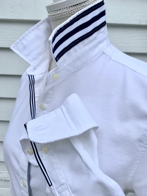 Casie Striped Ribbon Oxford Shirt (Casie 04) | Pearly Vine