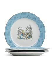 Set 4 Peter Rabbit Toile Dinner Plates | TJ Maxx