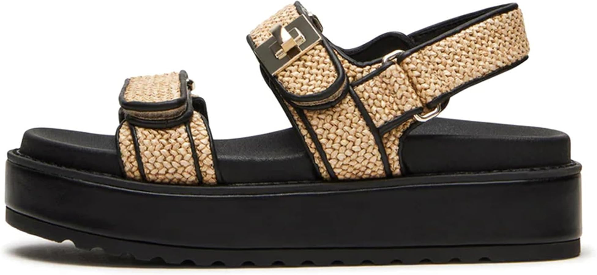 Raffia Platform Sandals for Women Comfortable Casual Adjustable Buckle Strap Summer Open Toe Wove... | Amazon (US)