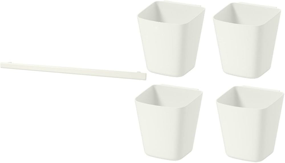 SUNNERSTA Container, white, Set of 4 with Rail Hanger | Amazon (US)