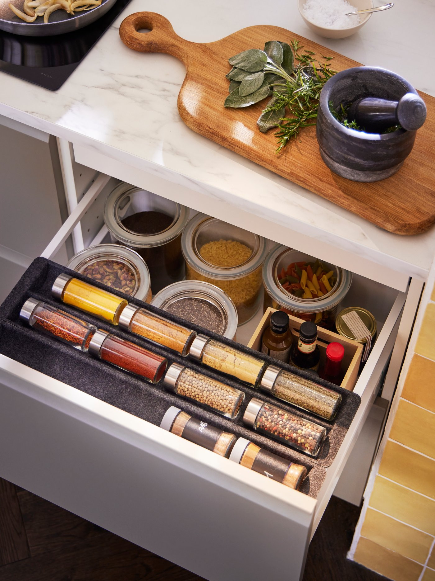 IKEA UPPDATERA sliding organizer for drawer, gray, 23 5/8 | IKEA US