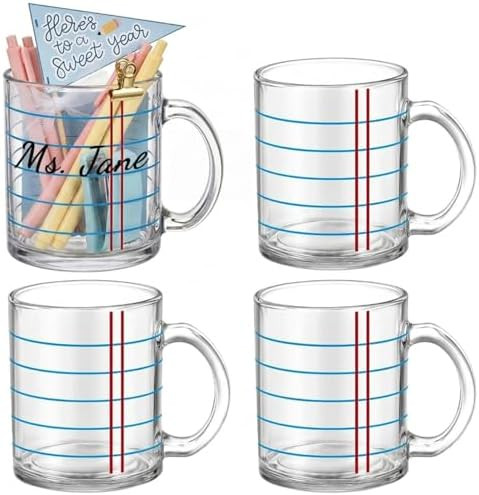 Tioncy 4 Pcs Teacher Appreciation Gifts 12 oz Composition Notebook Coffee Mugs with Handle Back t... | Amazon (US)