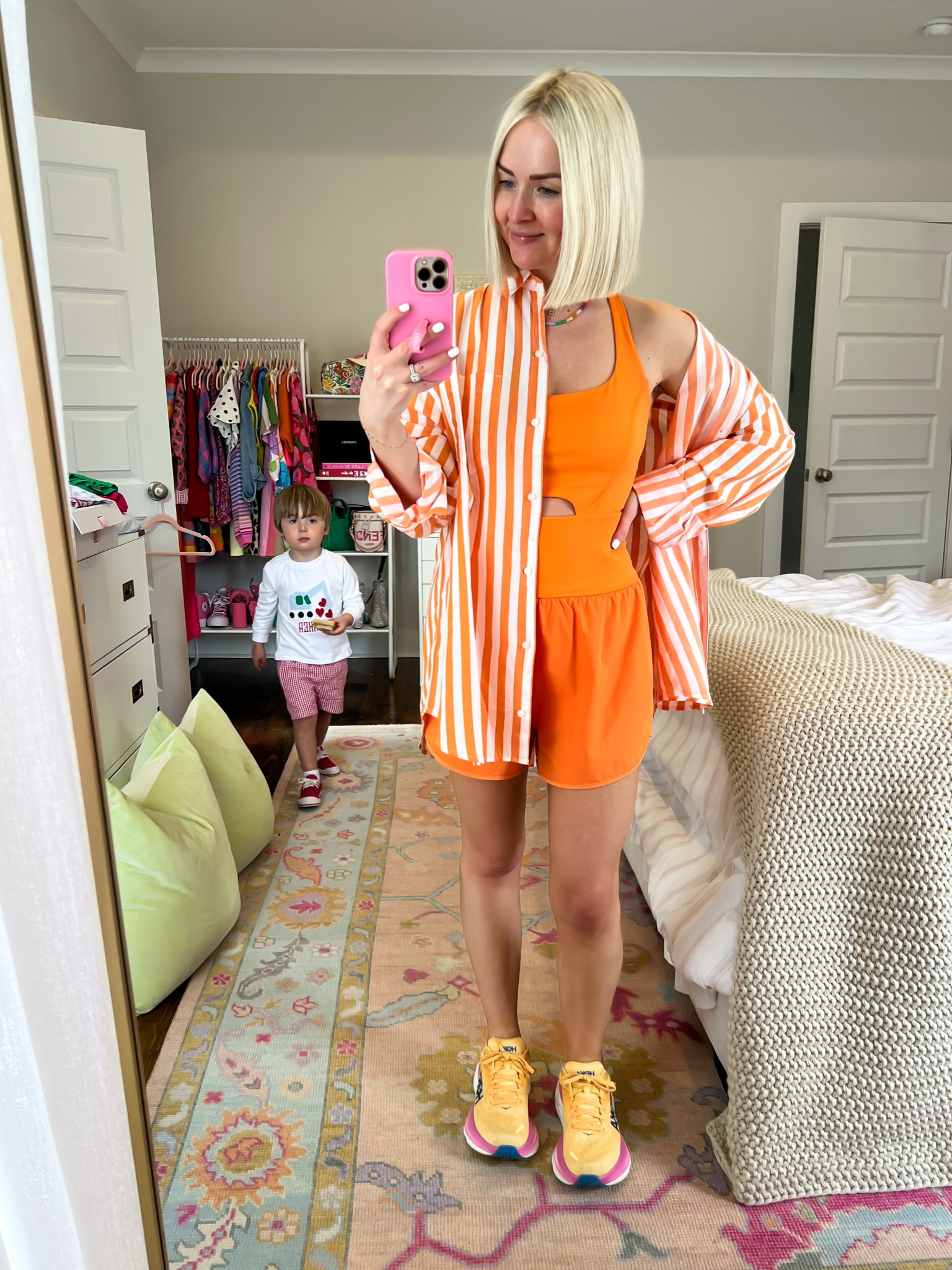 Free people righteous runsie inspired romper / orange Amazon workout romper / orange stripe shirt / Amazon runsie romper 
Romper: XS
Shirt: MED 

#LTKtravel #LTKfindsunder50

#LTKU