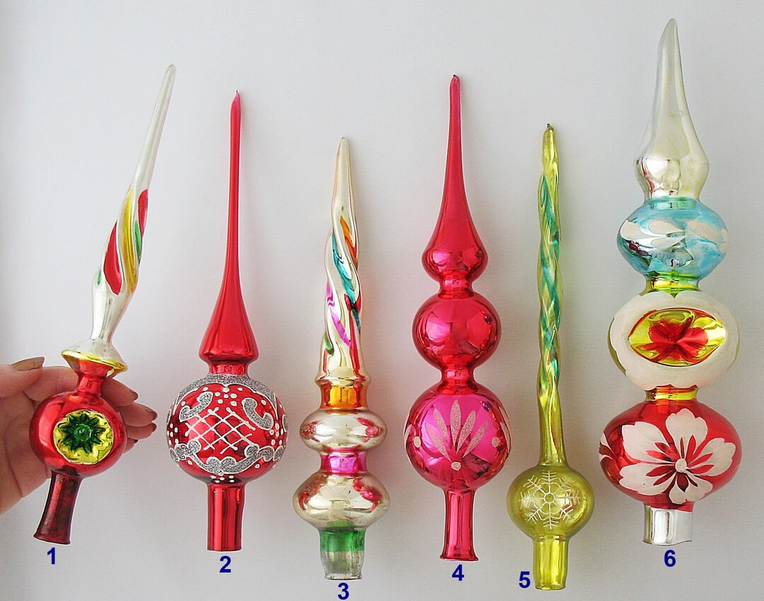 Tree Topper, Finial Silver-mercury Glass Christmas Ornament, Retro Home Decor, Xmas Holiday Gift,... | Etsy (US)