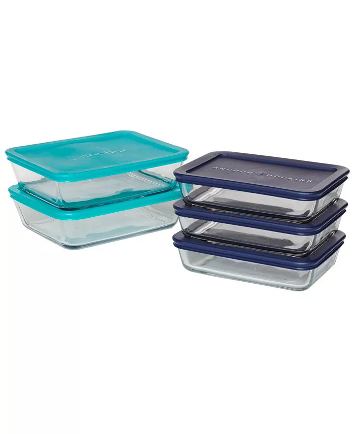 10 PC Rectangular Meal Prep Food Storage Set | Macy's