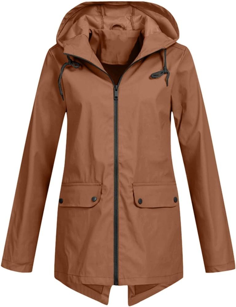 ERTUPE Women’s Waterproof Jacket Hooded Windbreaker Mountain Coats Lightweight Casual Fall Outw... | Amazon (US)