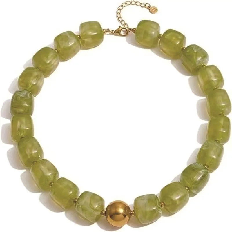 Puffy Gold Heart Necklaces For Women Chunky Beaded Necklace in Several Colorways Short Heart Chok... | Walmart (US)