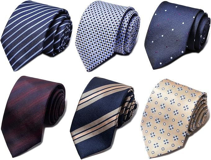 Tie For Men Necktie Woven Jacquard Neck Ties Set 6 PCS | Amazon (US)