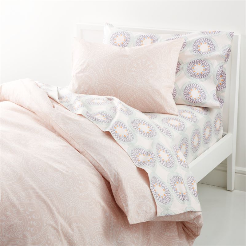 Printed Eyelet Kids Full/Queen Duvet Cover + Reviews | Crate & Kids | Crate & Barrel