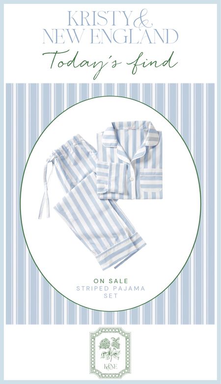 On sale now! Cute striped blue and white pajama set

#LTKSaleAlert #LTKGiftGuide #LTKOver40