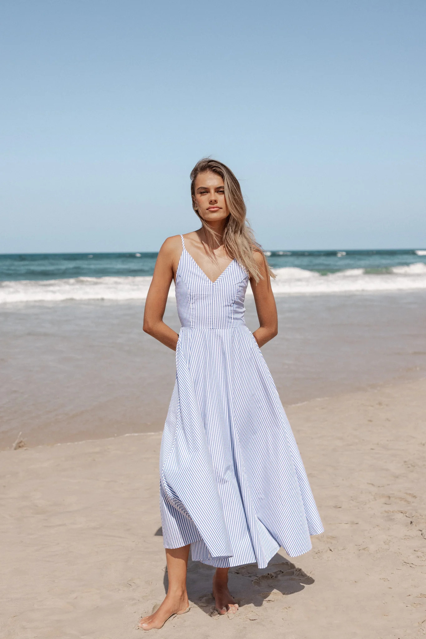 Romilly Strappy Maxi Dress - Light Blue | Petal & Pup (US)
