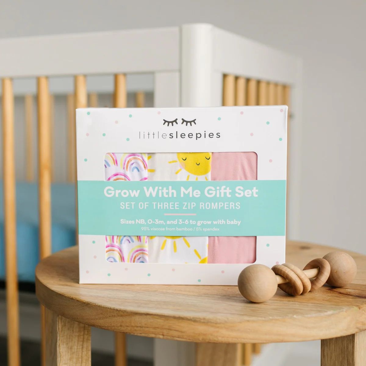 Pastel Rainbows, Bubblegum & Sunshine Zippy Grow With Me Gift Box | Little Sleepies