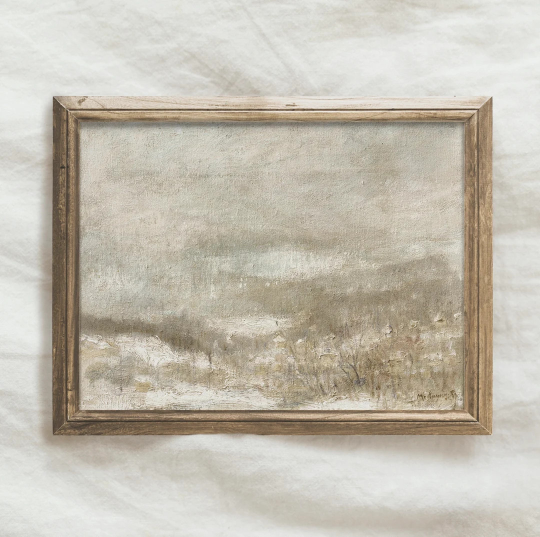 Vintage Christmas Oil Painting PRINTABLE / Abstract Winter Art Print / Holiday Downloadable Art | Etsy (CAD)