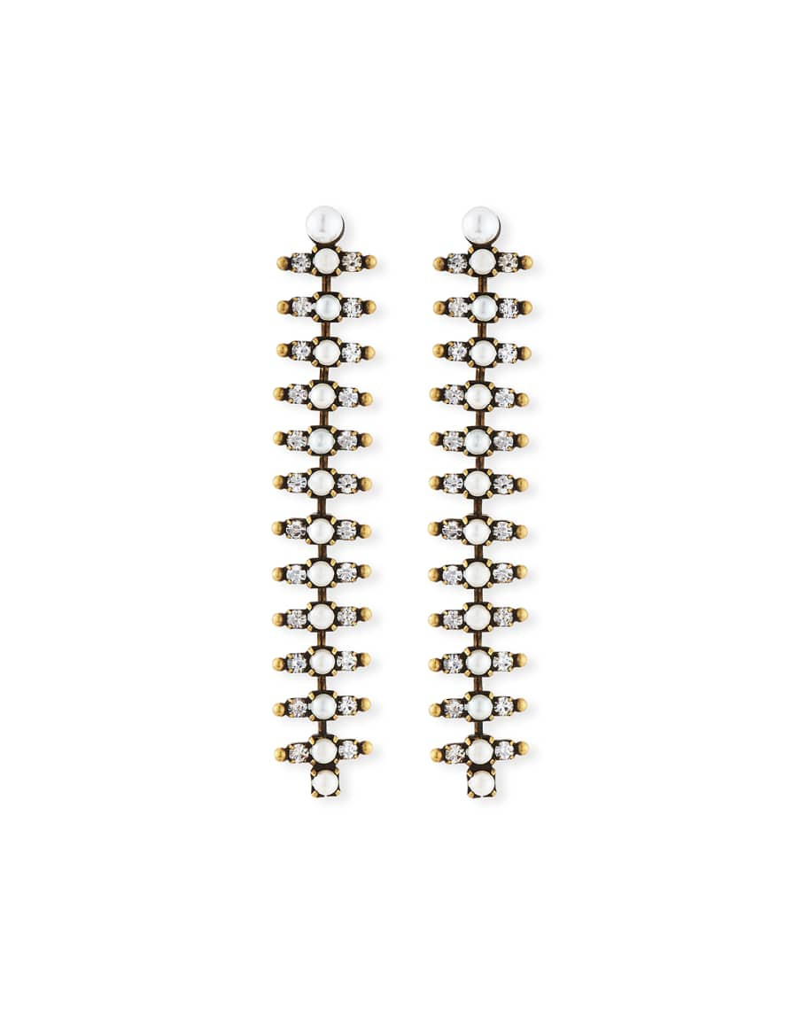 Auden Holloway Linear Pearly Crystal Earrings | Neiman Marcus