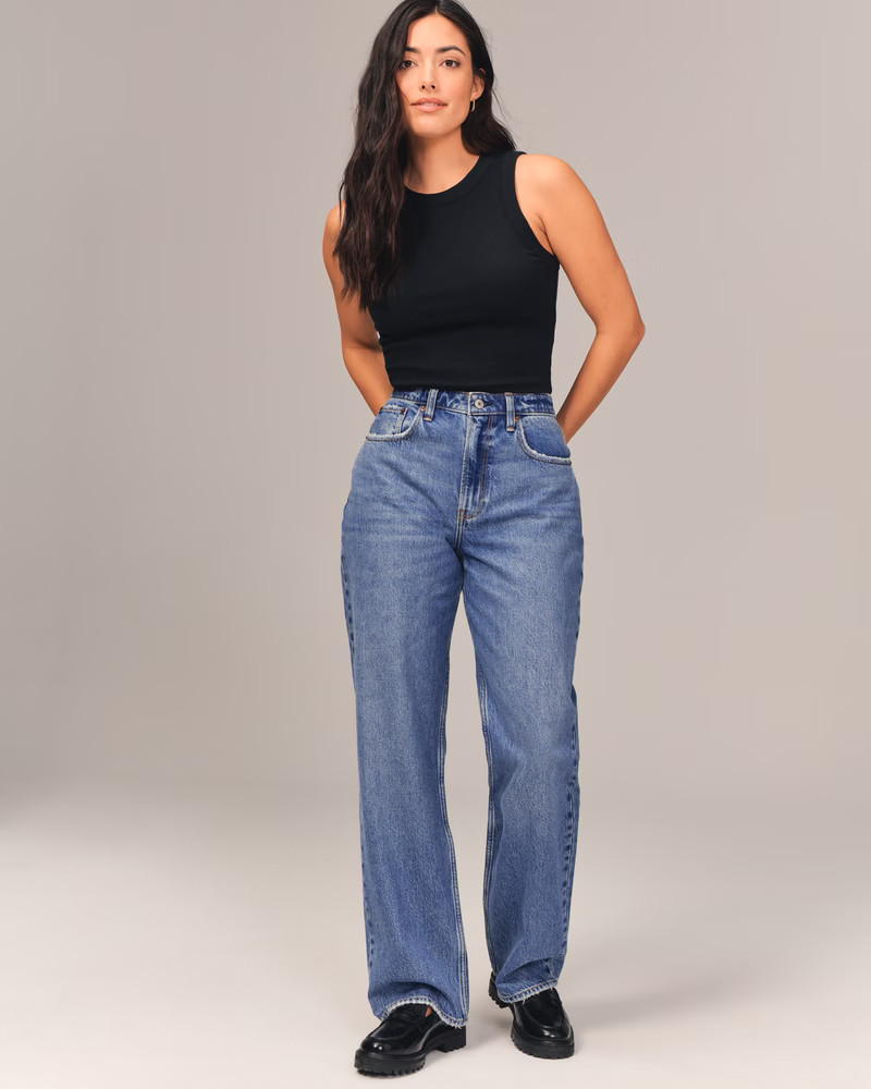 Curve Love High Rise Loose Jean | Abercrombie & Fitch (US)