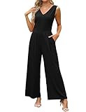 BMJL Womens Dressy Jumpsuits Sleeveless Wide Leg Pants Romper Casual V Neck One Piece Outfit with... | Amazon (US)