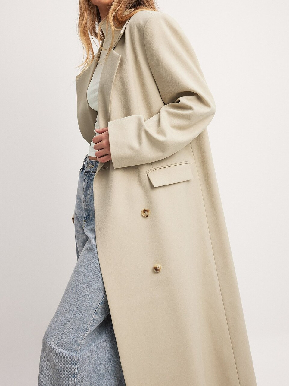 NA-KD Between-Seasons Coat in Beige | ABOUT YOU (DE)