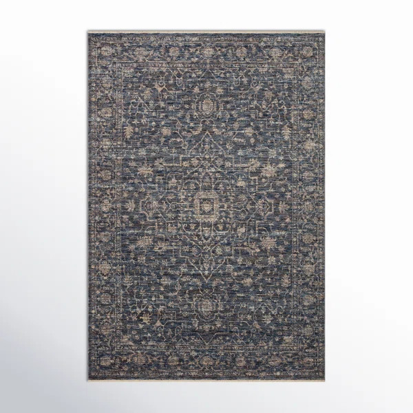 Sorrento Oriental Machine Made Power Loom Polyester Area Rug in Blue | Wayfair North America